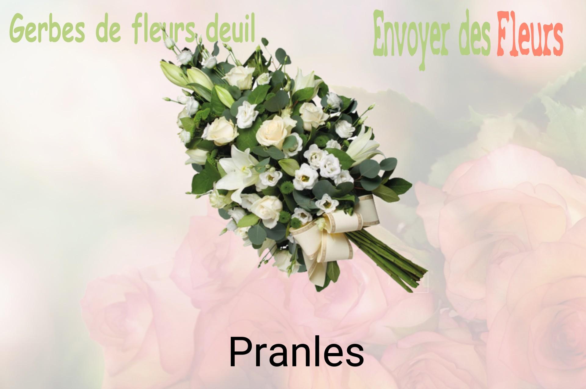 Gerbe de fleurs de deuil livrée à Pranles